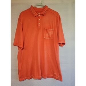 Tommy Bahama Men's XL Polo Pocket Orange/red Destressed Beach Casual Logo